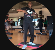 Watson coaching a step class